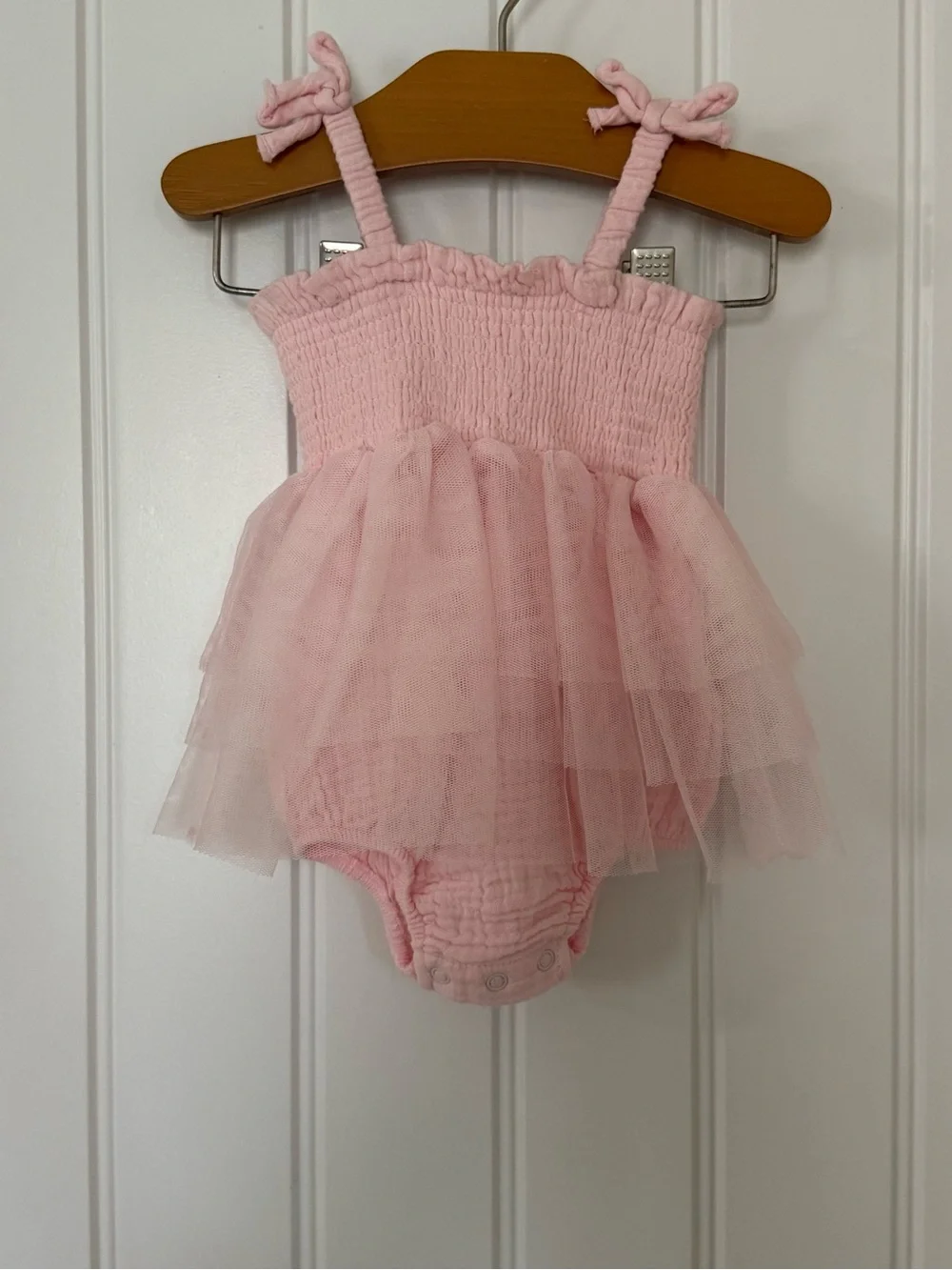 🩰NWT Angel Dear Organic Muslin Tutu Bubble Romper Pink Size 0-6M Baby Girl 🩰